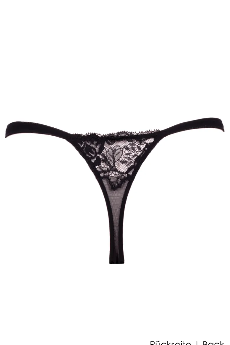 Ambra Lingerie - Douce Dentelle String Tanga - Schwarz