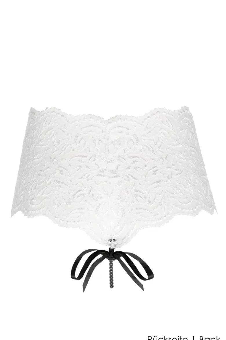 Bracli - Paris Dark Panty Perlenstring - Weiss Schwarz