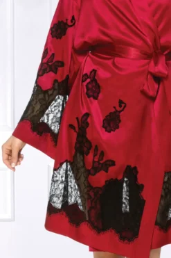 Coemi - Ayana Satin Kimono - Rot