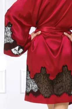 Coemi - Ayana Satin Kimono - Rot