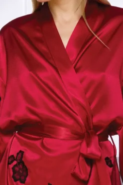 Coemi - Ayana Satin Kimono - Rot