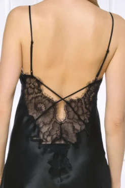 Coemi - Ayana Satin Slip Dress - Schwarz