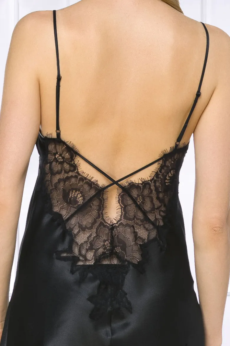 Coemi - Ayana Satin Slip Dress - Schwarz