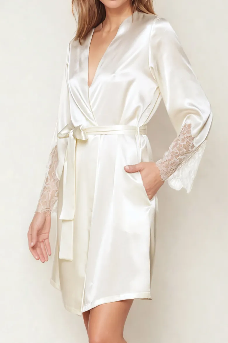 Coemi - Federica Satin Kimono - Champagner