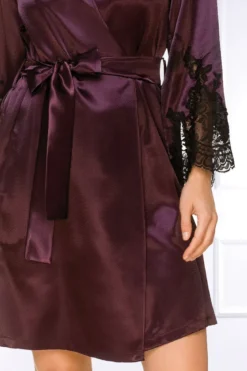 Coemi - Jemma Satin Kimono - Damson/Schwarz