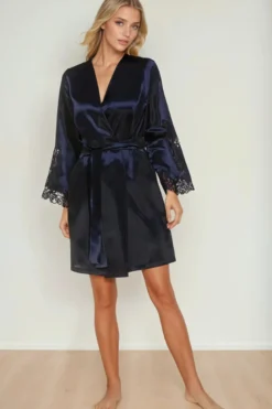 Coemi - Kristina Satin Kimono - Dark Navy