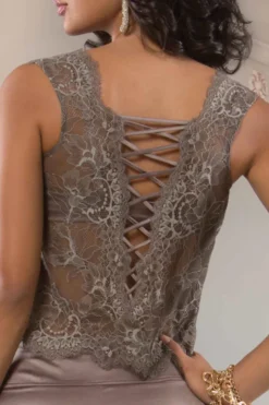 Cotton Club Seide - Lingerie Top - Curiosa - Taupe