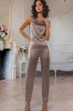 Cotton Club Seide - Lingerie Top - Curiosa - Taupe