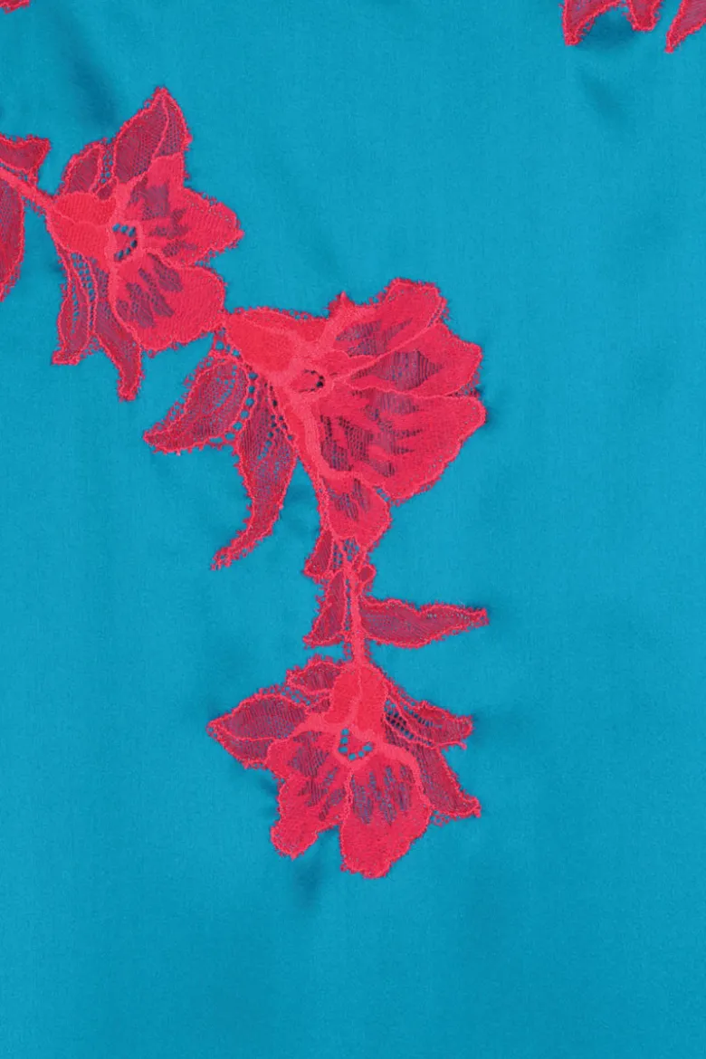 Cotton Club Seide - Negligee - Valida - Blau Rot