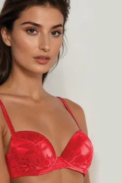 Cotton Club Seide - Push-up BH - Sommo - Rot