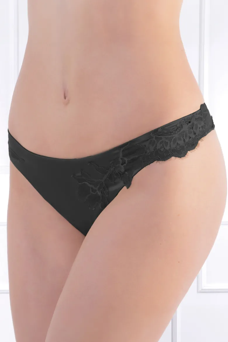 Cotton Club Seide - String - Eletto - Schwarz