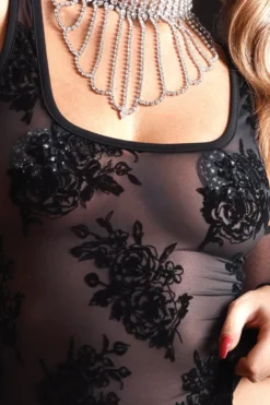 Maison Catanzaro - Kat Mesh Stringbody - Schwarz