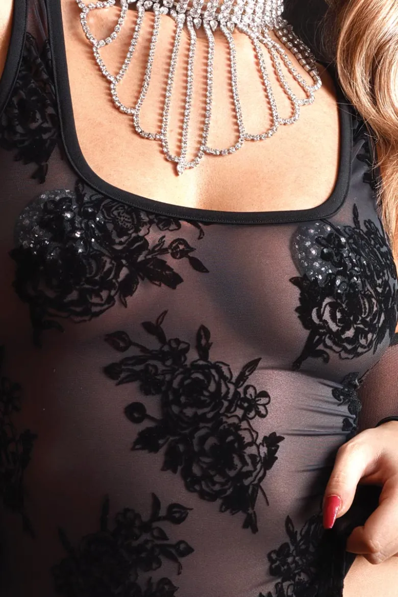 Maison Catanzaro - Kat Mesh Stringbody - Schwarz