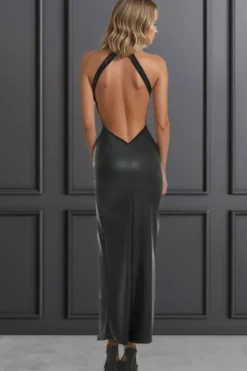 Maison Catanzaro - Poussycat Wetlook Robe - Schwarz