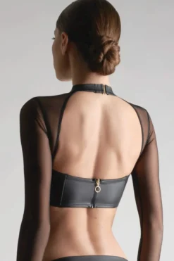 Maison Close - Chambre Noire Bolero Top - Wetlook Schwarz