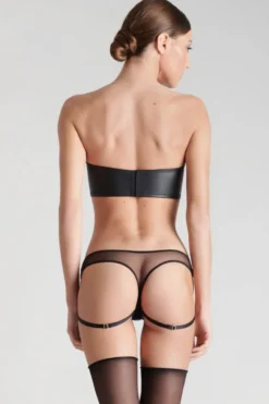Maison Close - Chambre Noire Strappy String - Wetlook Schwarz