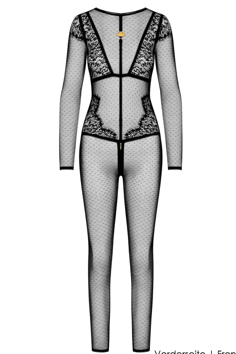 Maison Close - Inspiration Divine Catsuit Ouvert - Schwarz