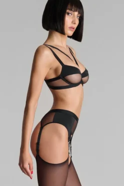 Maison Close - Pure Tentation Balconette Harness BH - Schwarz