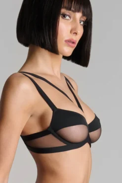 Maison Close - Pure Tentation Balconette Harness BH - Schwarz