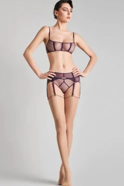 Maison Close - Strapsstrümpfe mit Rollkante - Haut Violett