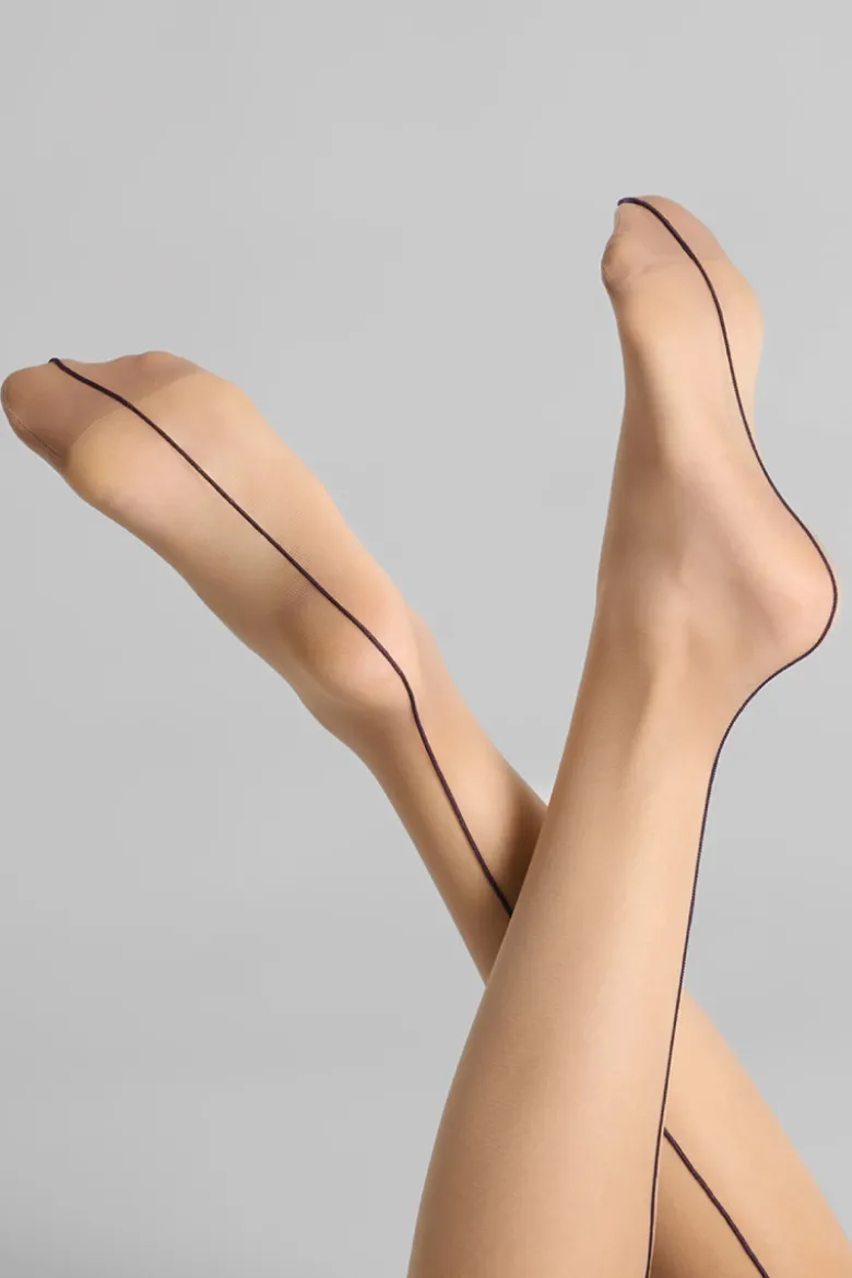Maison Close - Strapsstrümpfe mit Rollkante - Haut Violett