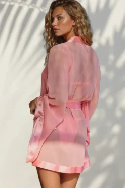 Marjolaine - Felicite Seiden Kimono - Blush Pink