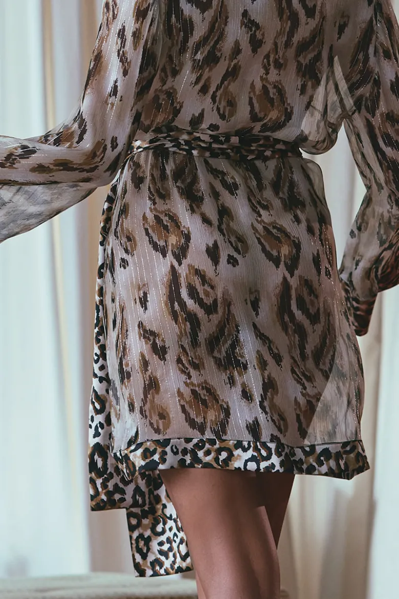 Marjolaine - Roar Seiden Kimono - Panthere Print
