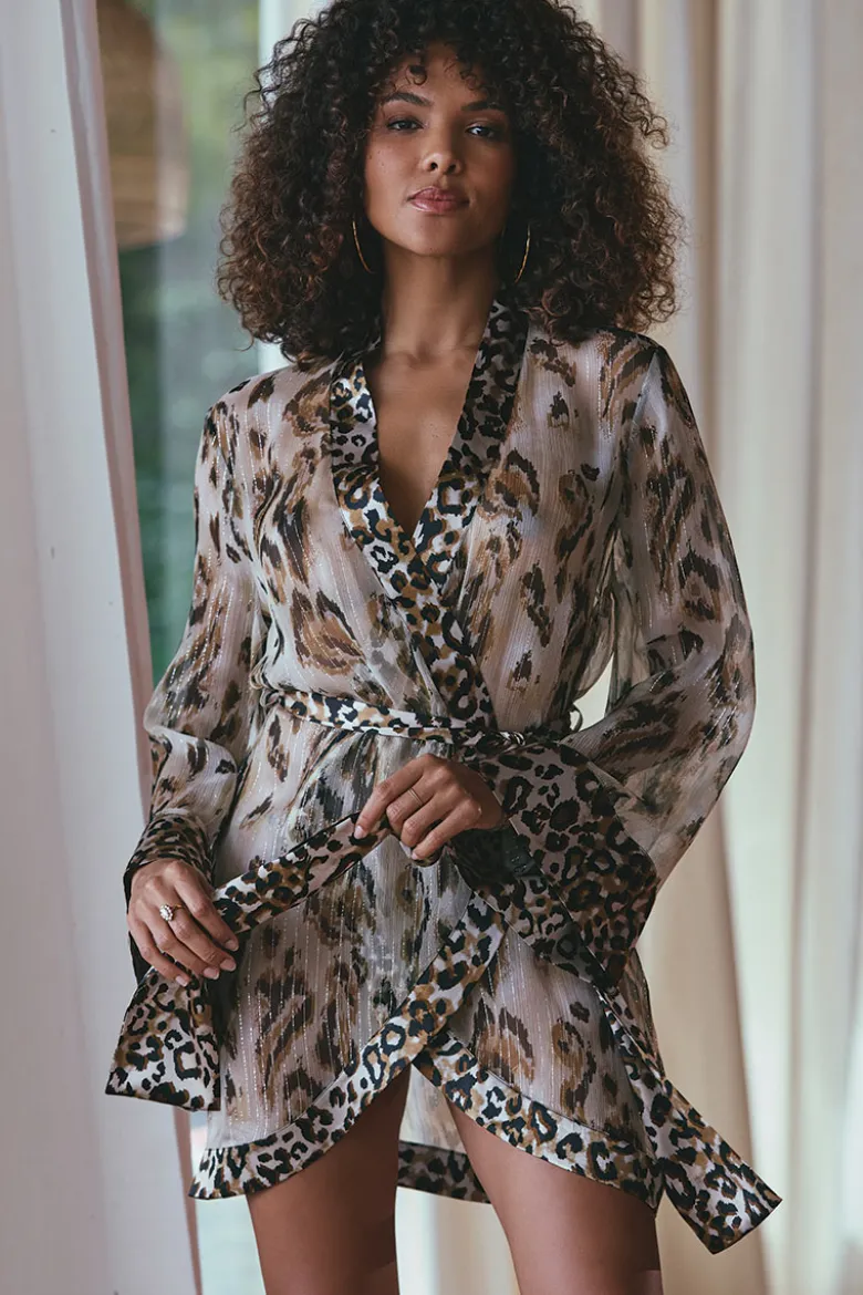 Marjolaine - Roar Seiden Kimono - Panthere Print