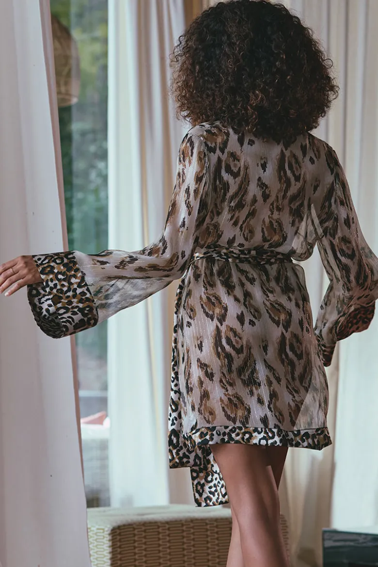 Marjolaine - Roar Seiden Kimono - Panthere Print