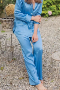 Marjolaine - Seiden Pyjama Set - Cobalt