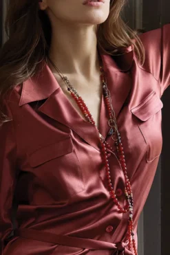 Marjolaine - Sophie Seidenbluse - Bordeaux