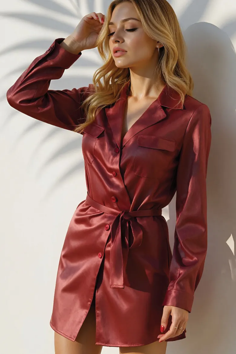 Marjolaine - Sophie Seidenbluse - Bordeaux