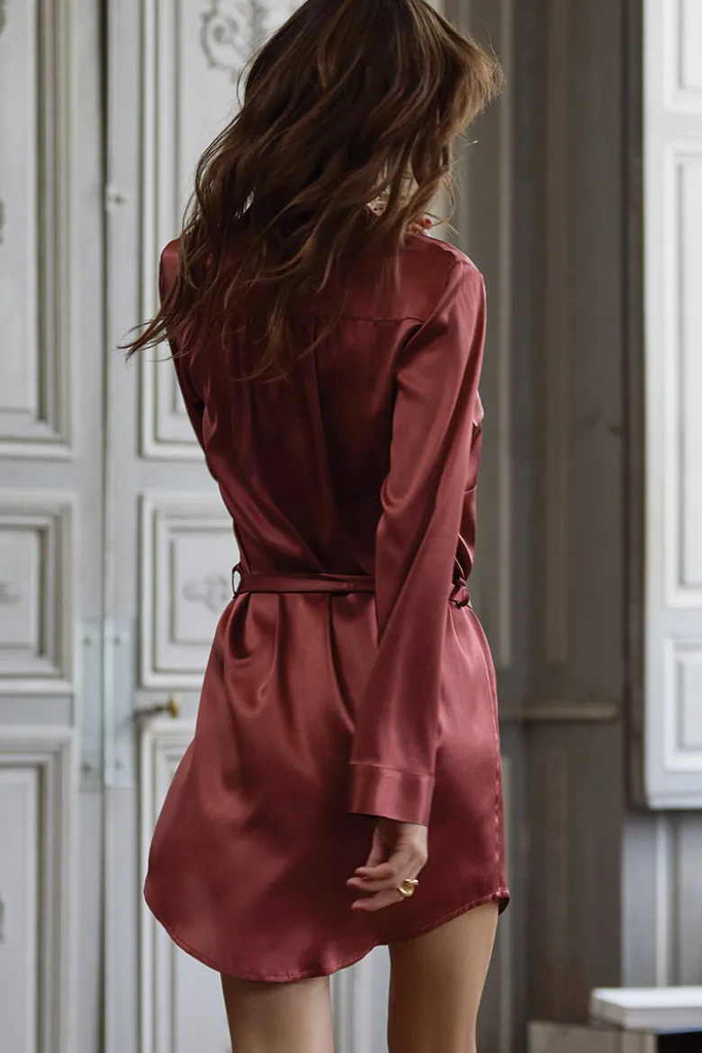 Marjolaine - Sophie Seidenbluse - Bordeaux