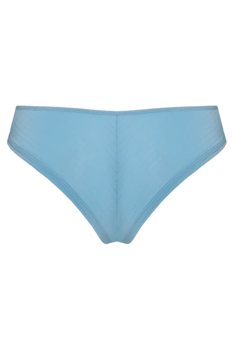 Marlies Dekkers - Gloria Brazilian Butterfly Slip - Airy Blue Gold Pinstripe