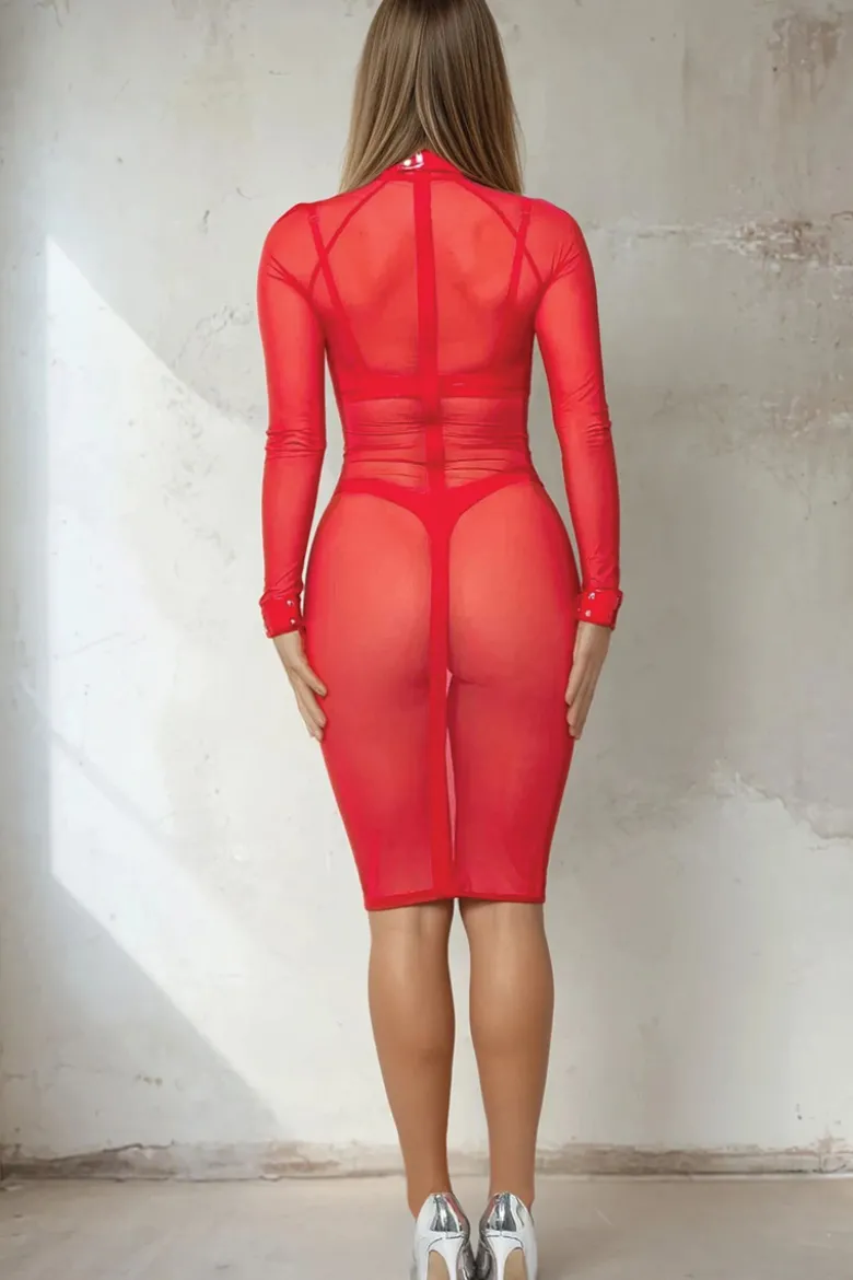 Patrice Catanzaro - Azia Robe Mesh - Rot