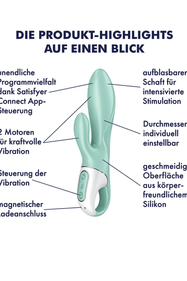 Satisfyer - Air Pump Bunny 5+ Rabbit Vibrator - Mint Türkis