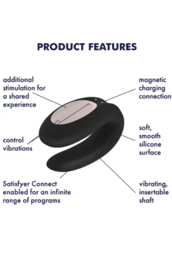 Satisfyer - Double Joy Paarvibrator - Schwarz