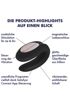 Satisfyer - Double Joy Paarvibrator - Schwarz