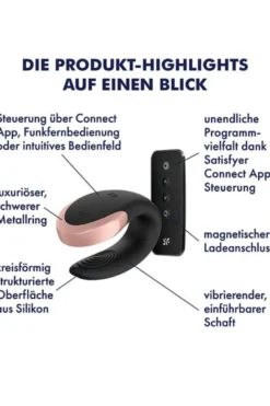 Satisfyer - Double Love Remote Paarvibrator - Schwarz
