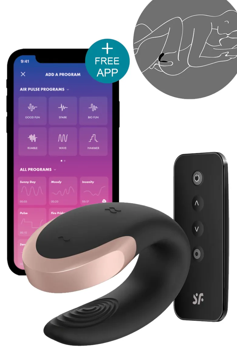 Satisfyer - Double Love Remote Paarvibrator - Schwarz