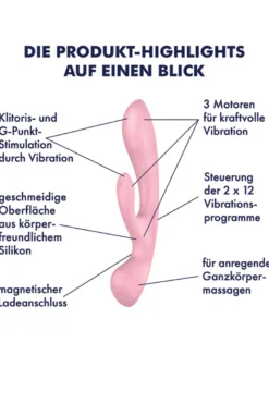 Satisfyer - Triple Oh Pink Rabbitvibrator - Rosa