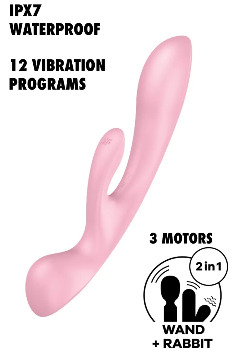 Satisfyer - Triple Oh Pink Rabbitvibrator - Rosa