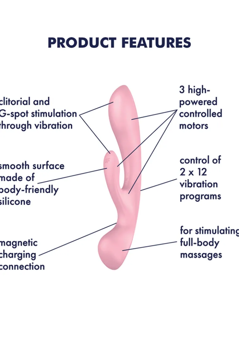 Satisfyer - Triple Oh Pink Rabbitvibrator - Rosa